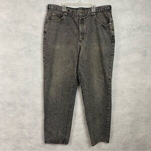 Vtg 80s 90s Lee Riders 38x31 Black Acid Wash Denim Relaxed Fit Tapered Leg USA